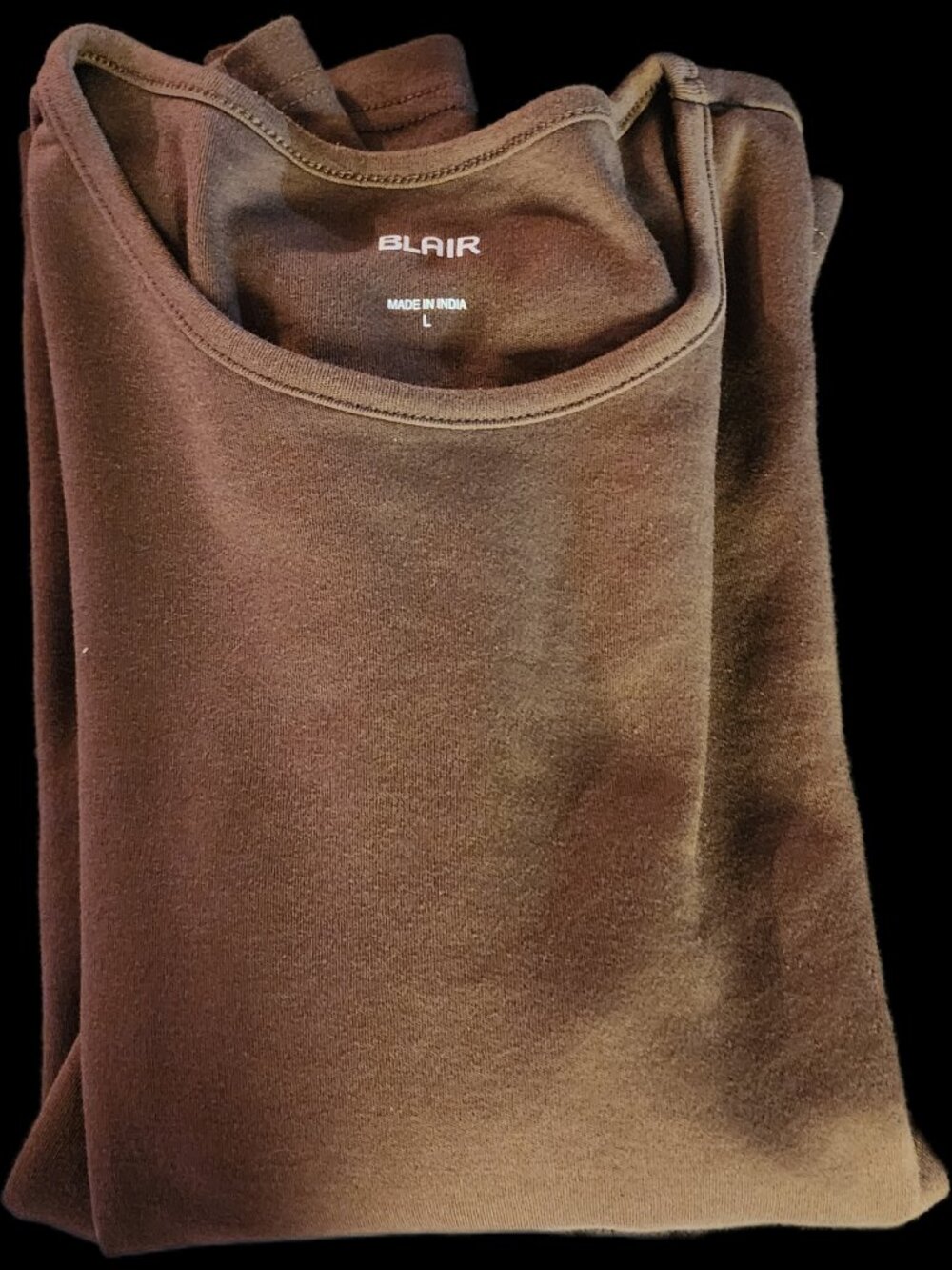 Blair Brown Long Sleeve Crewneck Tee Casual Basic Top Women's Size Large